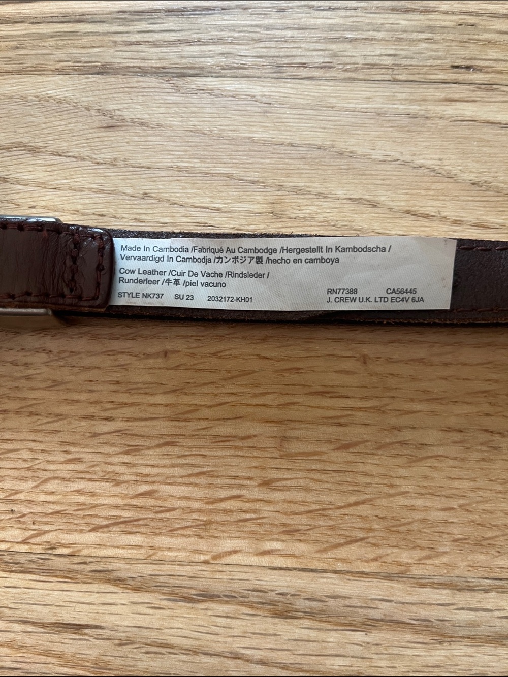 J. Crew Brown Leather Western-Style Women's Belt with Silver Buckle - Picture 2 of 2